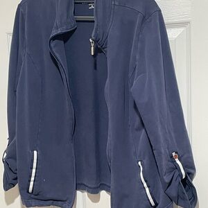 Karen Scott Navy Bomber Jacket free top